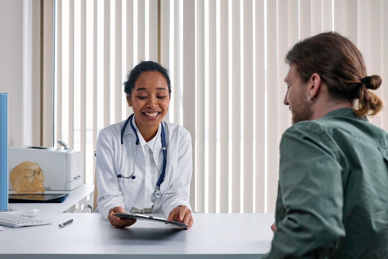 Provider and patient reviewing documentation together